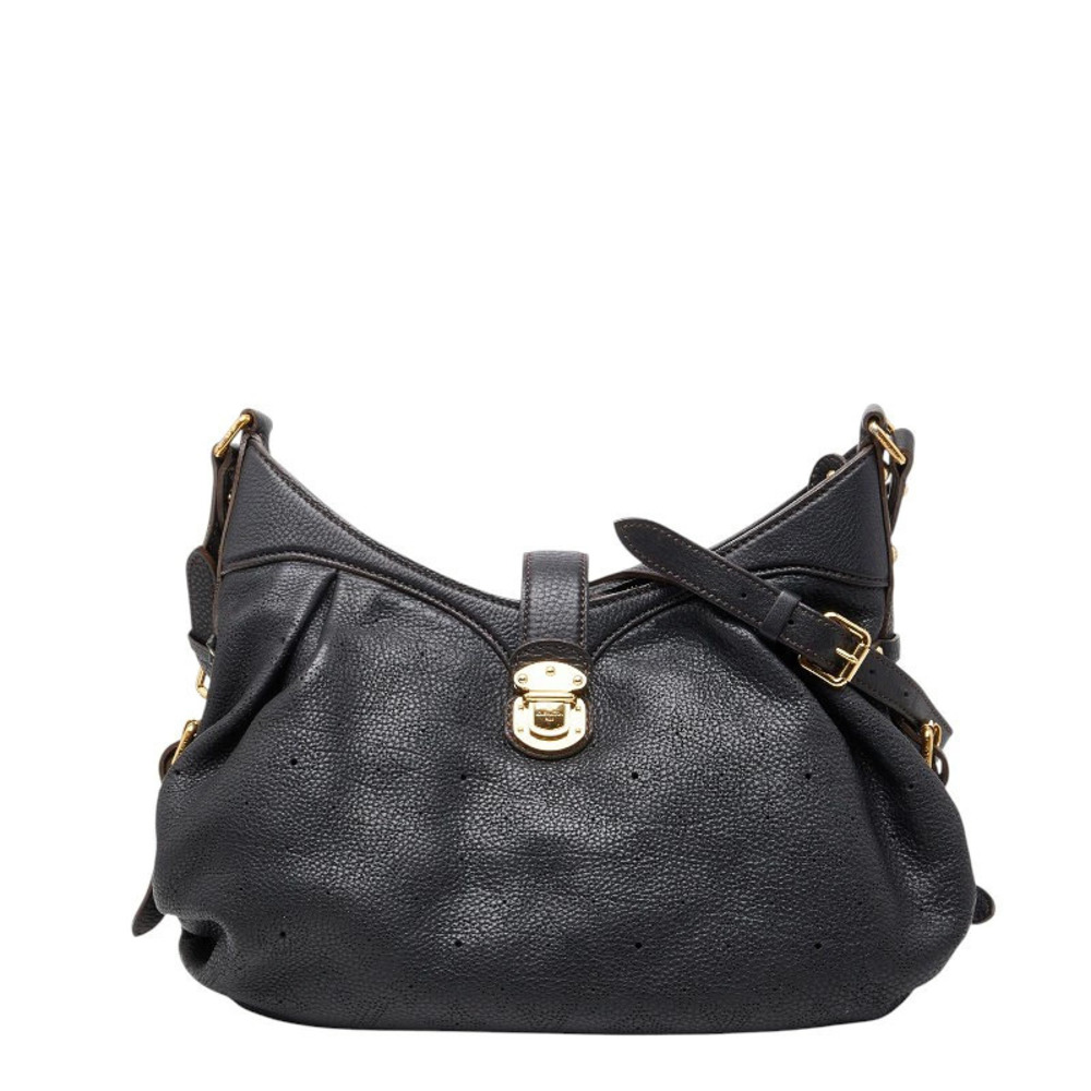 Louis Vuitton Monogram Mahina Shoulder Bag Noir Black Leather